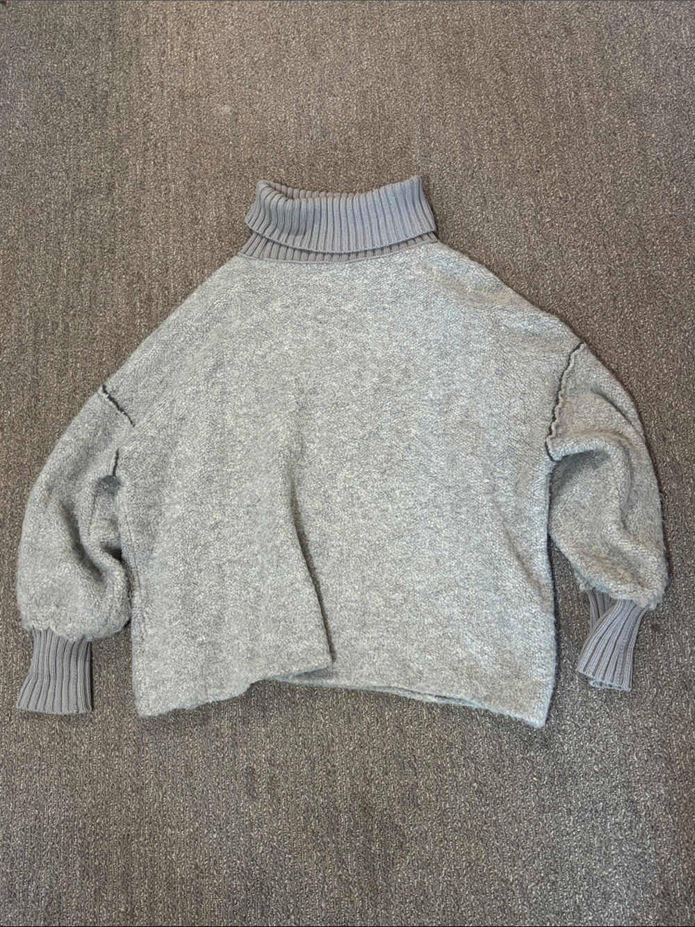 Free People/Nordstrom-Cozy Turtleneck Drop-Shoulder Sweater - Light Gray - Picture 2 of 2